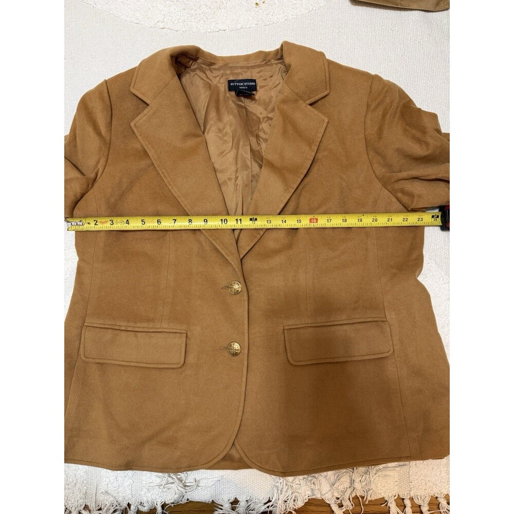 Sutton Studio 100% Cashmere Blazer Jacket Tan Button Front Lined Pockets  18W/L - Picture 7 of 10
